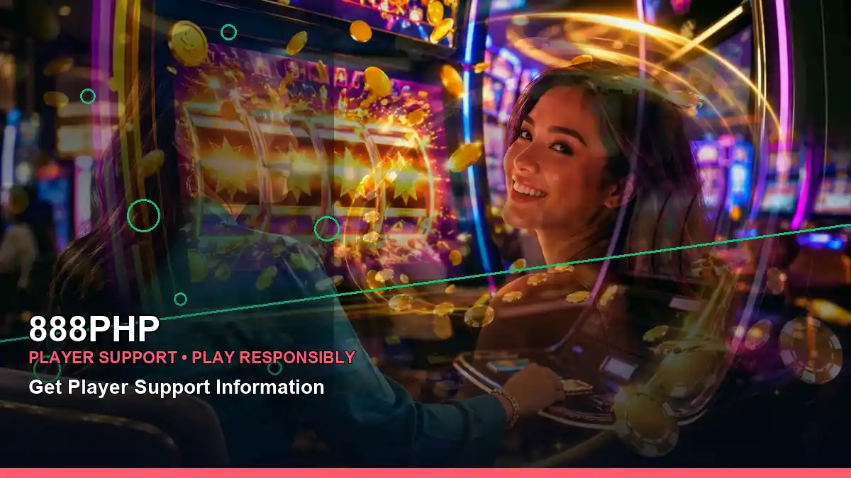888PHP deposit and wallet information shown with an adult casino host in a diagonal visual layout