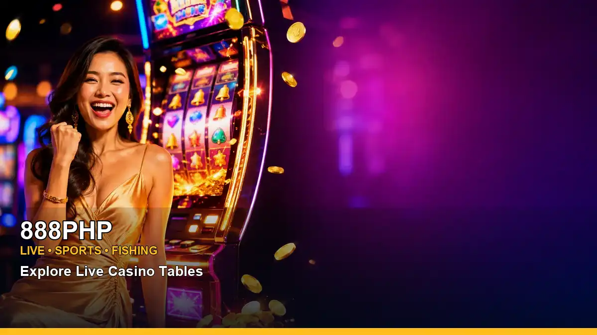 Gold-themed 888PHP jackpot slot entertainment presented in a bright layout for Philippine players